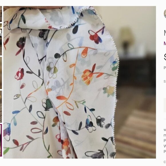 Monique Lhuillier floral romantic fairy  dress gown 10 - Picture 14 of 14